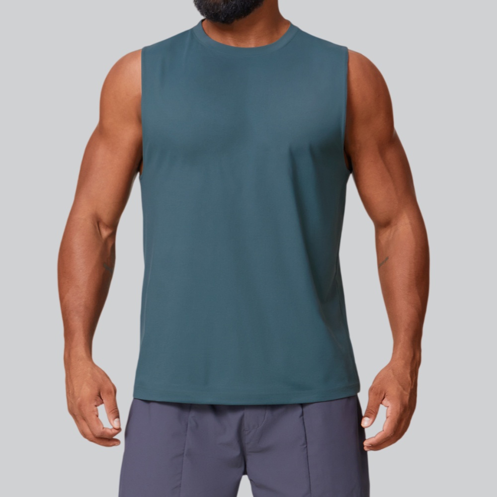 Tank Top Muscle - เสื้อกล้ามฟิตเนสผู้ชาย สีพื้น สำหรับฤดูร้อน เสื้อกีฬา เสื้อยิม ระบายอากาศได้ดี
