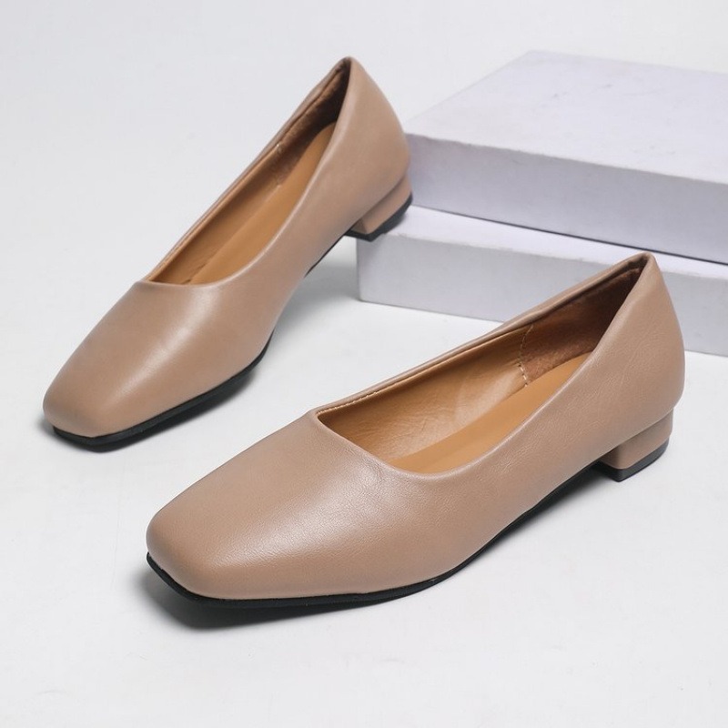 Espadrille Slip On - รองเท้าโลฟเฟอร์ผู้หญิงแบบใหม่ ส้นเตี้ยเรียบง่าย รองเท้าทำงานในออฟฟิศ รองเท้าลำลองแบบสวม รองเท้าส้นแบน รองเท้าหัวเหลี่ยมสำหรับผู้หญิง