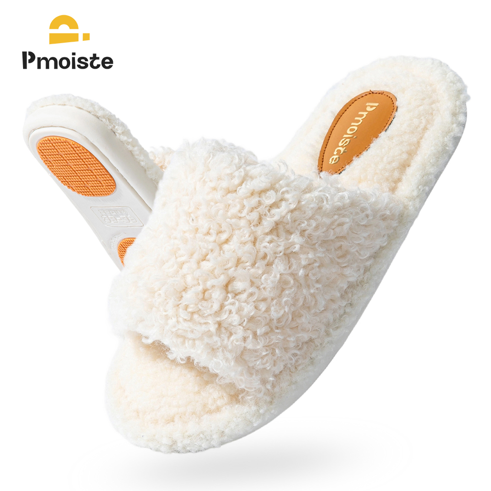 Espadrille Slip On - รองเท้าแตะในบ้าน Pmoiste Fuzzy สำหรับผู้หญิง สวมใส่สบาย นุ่ม