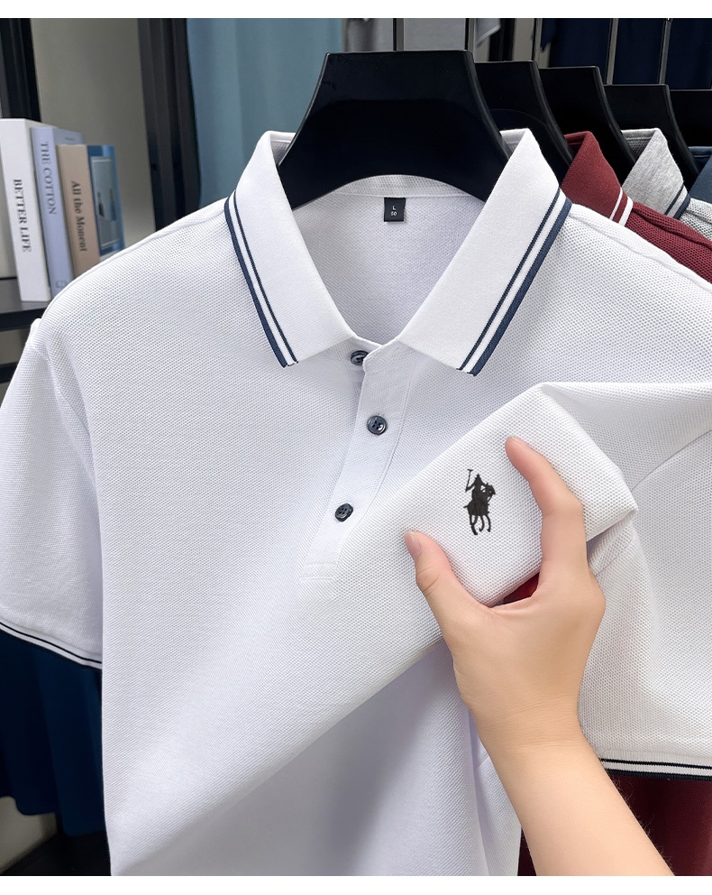 เสื้อโปโลคอปกลายทางสำหรับฤดูร้ - Polo Shirt Pique บทวิจารณ์และราคา