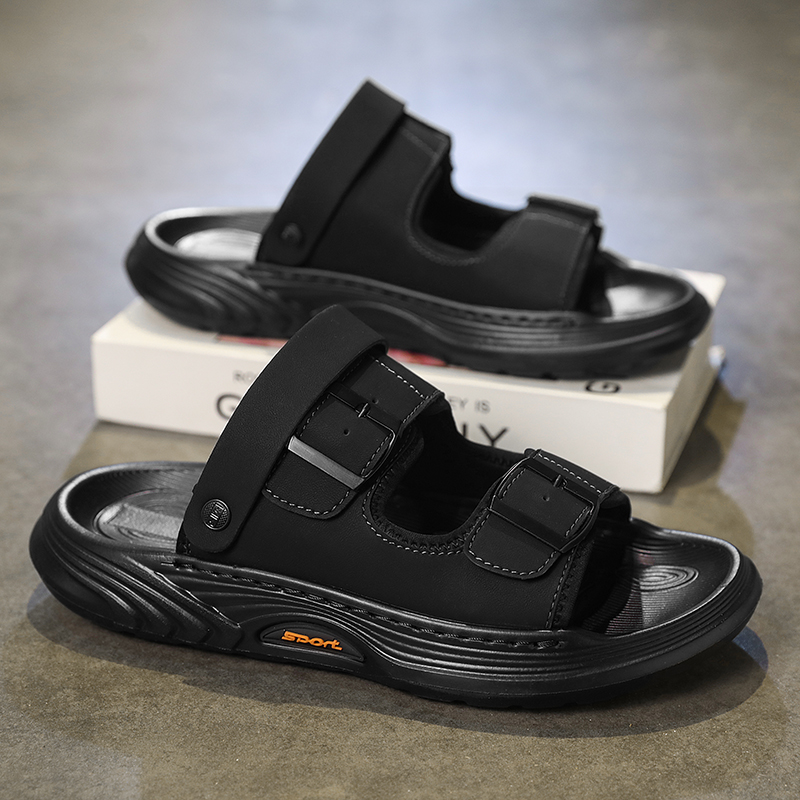 รองเท้าแตะหนังผู้ชายแบบสวม ดีไ - Flip Flop Leather Men บทวิจารณ์และราคา