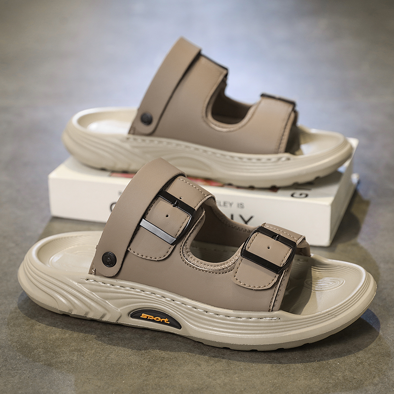 รองเท้าแตะหนังผู้ชายแบบสวม ดีไ - Flip Flop Leather Men บทวิจารณ์และราคา