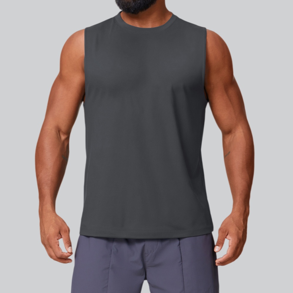 เสื้อกล้ามฟิตเนสผู้ชาย สีพื้น  - Tank Top Muscle บทวิจารณ์และราคา