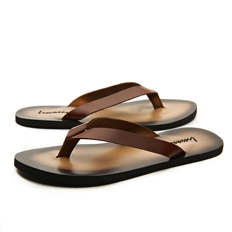 รองเท้าแตะหนังแท้คลาสสิกสำหรับ - Flip Flop Leather Men บทวิจารณ์และราคา