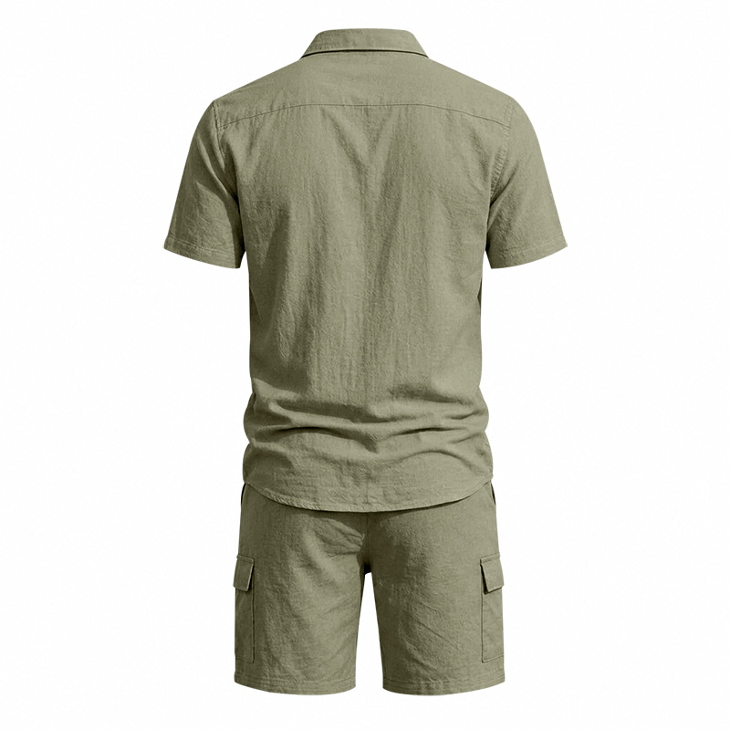 ชุดเซ็ตผ้าลินินสไตล์อเมริกันสำ - Short Linen Drawstring บทวิจารณ์และราคา