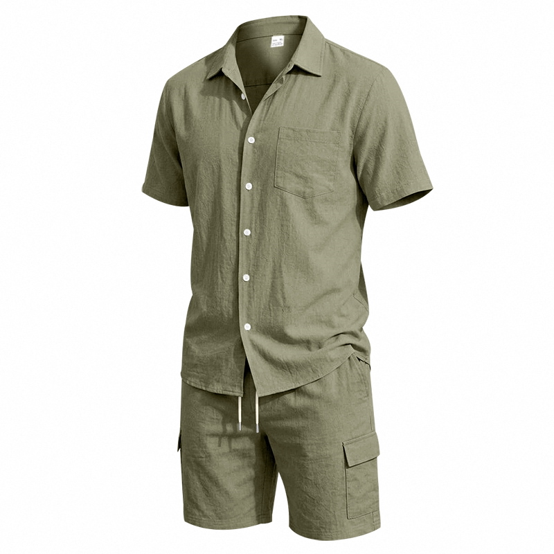 ชุดเซ็ตผ้าลินินสไตล์อเมริกันสำ - Short Linen Drawstring บทวิจารณ์และราคา